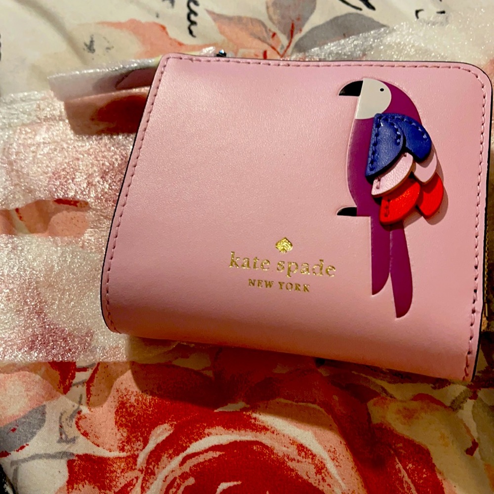 Kate Spade flock party small- zip bifold wallet